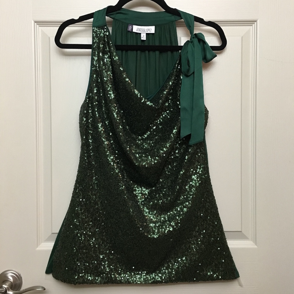 Green Sequin Blouse